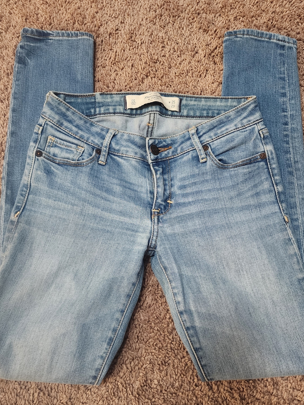 Abercrombie & Fitch Light Blue Women's A&F Super Skinny Jeans, Sz 0 W25 L29